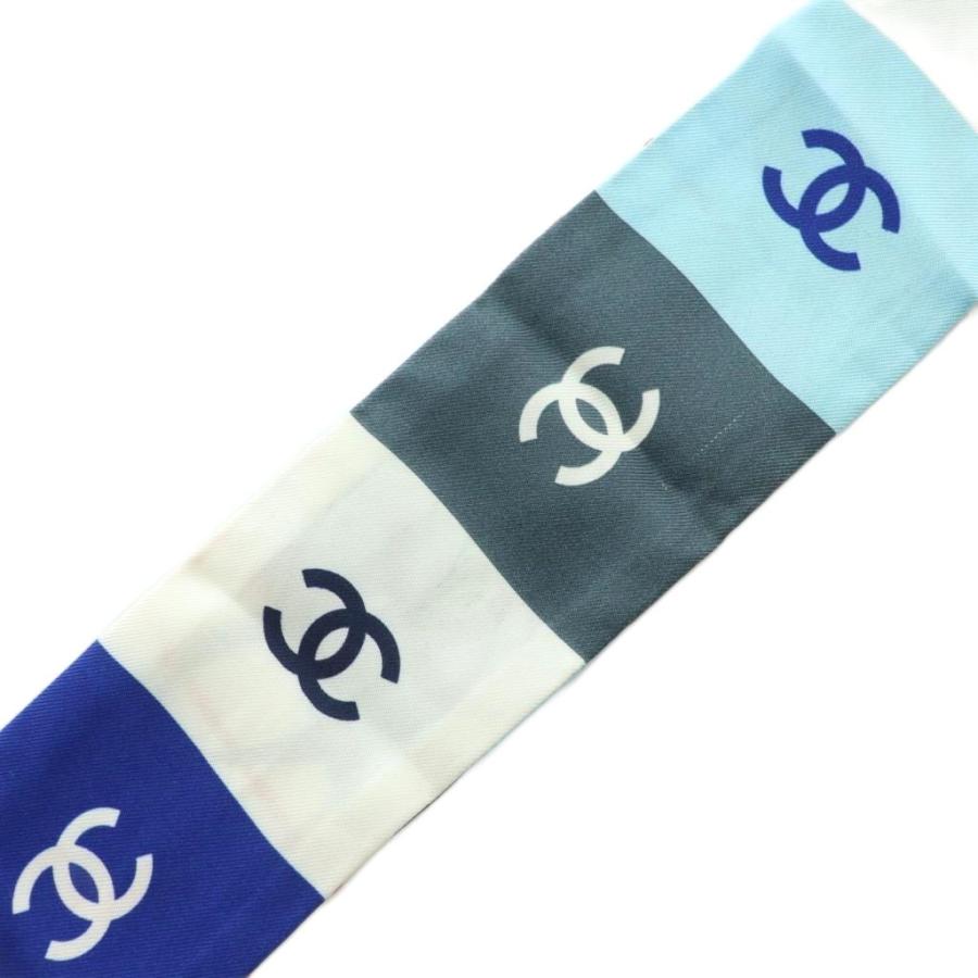 【中古】シャネル 23C モナコモデル リボンスカーフ シルク 総柄 ロゴプリント マルチカラー ■OS ■OH レディース CHANEL（シャネル） CHANEL 23C モナコモデル リボンスカーフ シルク