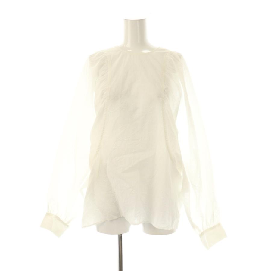 セントオブ SCENTOF クルーネックギャザーブラウス 長袖 ホワイト /DO