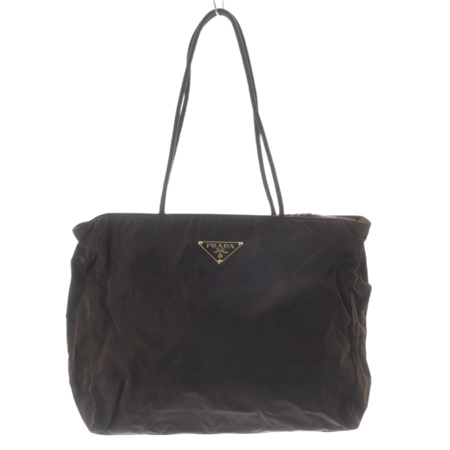 PRADA（プラダ） ナイロン 三角プレート 肩掛け ショルダーバッグ 茶色