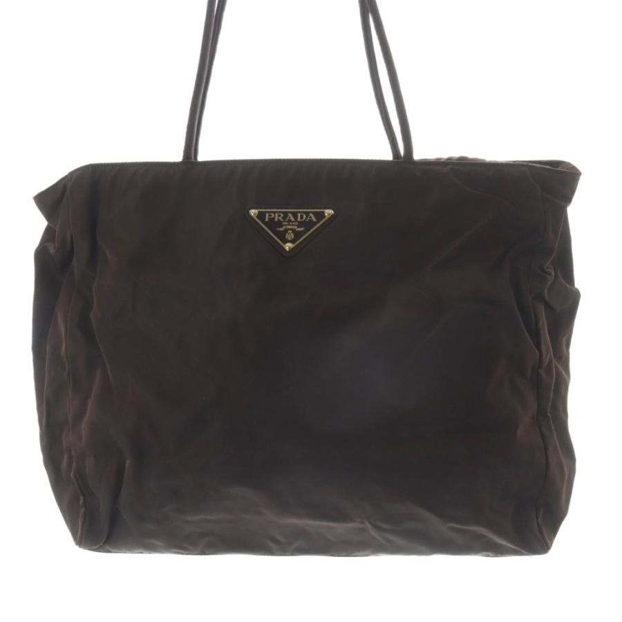 PRADA（プラダ） ナイロン 三角プレート 肩掛け ショルダーバッグ 茶色