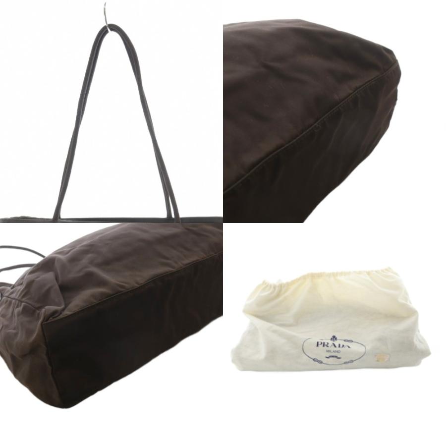 プラダ　ナイロン　メッセンジャーバッグ　三角プレート PRADA（プラダ） ナイロン 三角プレート 肩掛け ショルダーバッグ 茶色