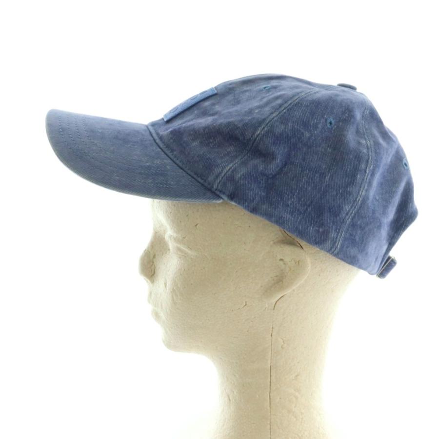【中古】ロエベ アナグラムパッチ フロックデニム キャップ 帽子 ONE SIZE 青 ブルー K820358X27 /MI ■OS レディース LOEWE（ロエベ） アナグラムパッチ フロックデニム キャップ 帽子 ONE