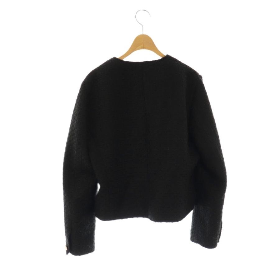 ZARA（ザラ） ショートテクスチャージャケット ノーカラー S ブラック