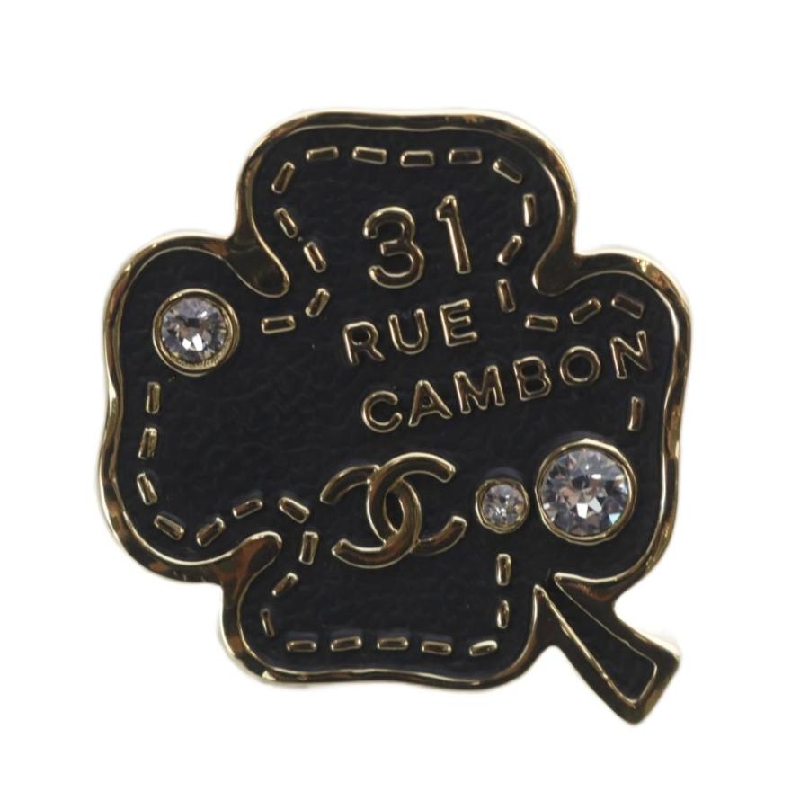 シャネル/CHANEL クローバーモチーフ ピンブローチ フェイクパール