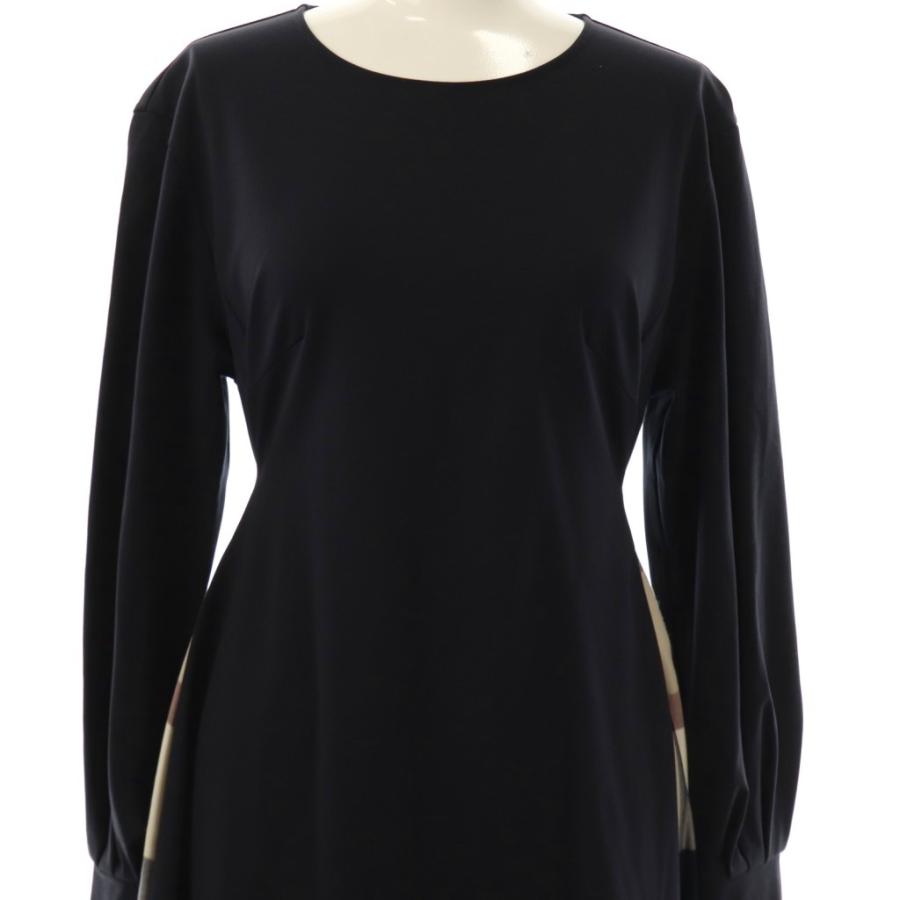 ブルーレーベルクレストブリッジ ワンピース ミモレ ロング 長袖 36 紺  