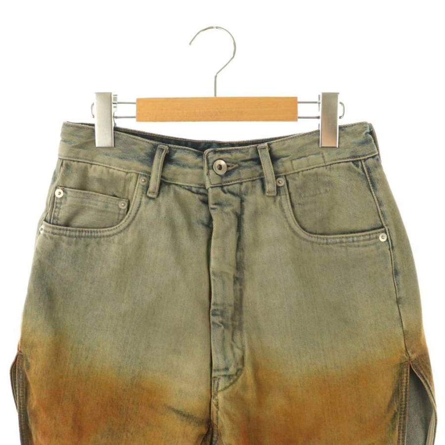 【中古】ダークシャドウリックオウエンス GETH CUTOFFS 加工 デニム ハーフパンツ ジーンズ 28 ブルー オレンジ ダークシャドウ DRKSHDW リックオウエンス RICK OWENS GETH CUTOFFS