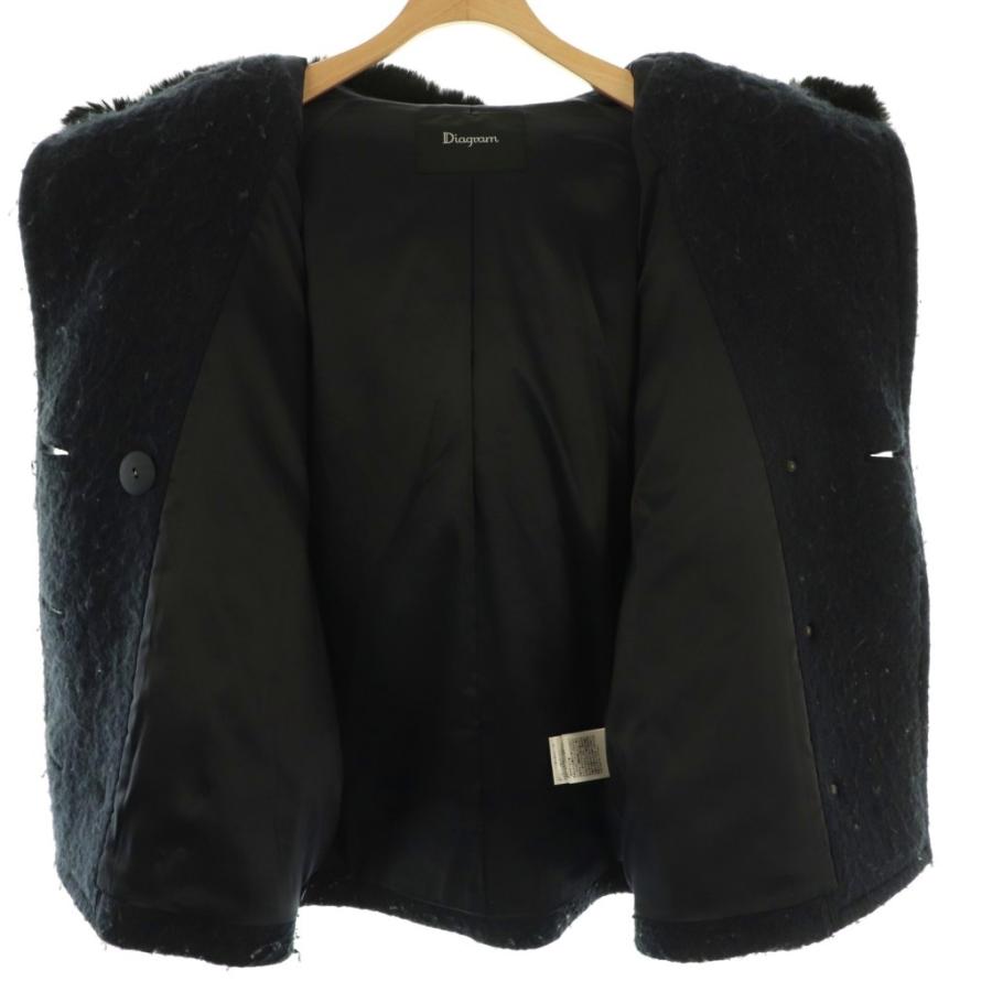 【中古】ダイアグラム グレースコンチネンタル フードファーダブルコート アウター 36 ネイビー ダイアグラム グレースコンチネンタル Diagram GRACE CONTINENTAL