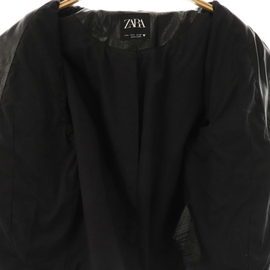 ZARA（ザラ） フェイクレザー ジャケット ジップアップ S ブラック /DF