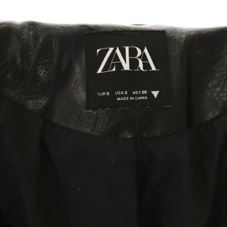 ZARA（ザラ） フェイクレザー ジャケット ジップアップ S ブラック /DF