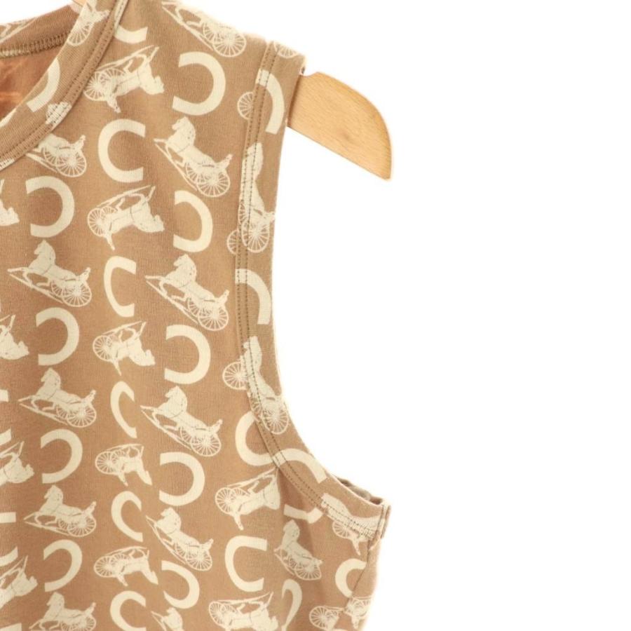 【中古】セリーヌ CELINE 総柄 ノースリーブ カットソー L ベージュ /HK ■OS レディース CELINE（セリーヌ） 総柄 ノースリーブ カットソー L ベージュ /HK