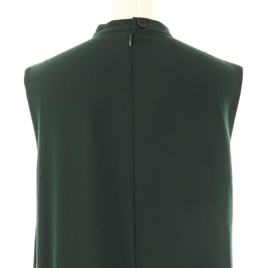 エンフォルド ENFOLD 25AW BALLOON-FRILL TANK-TOPS DRESS ワンピース バンドカラー 36 ダークグリーン /CX ■OS レディース_4