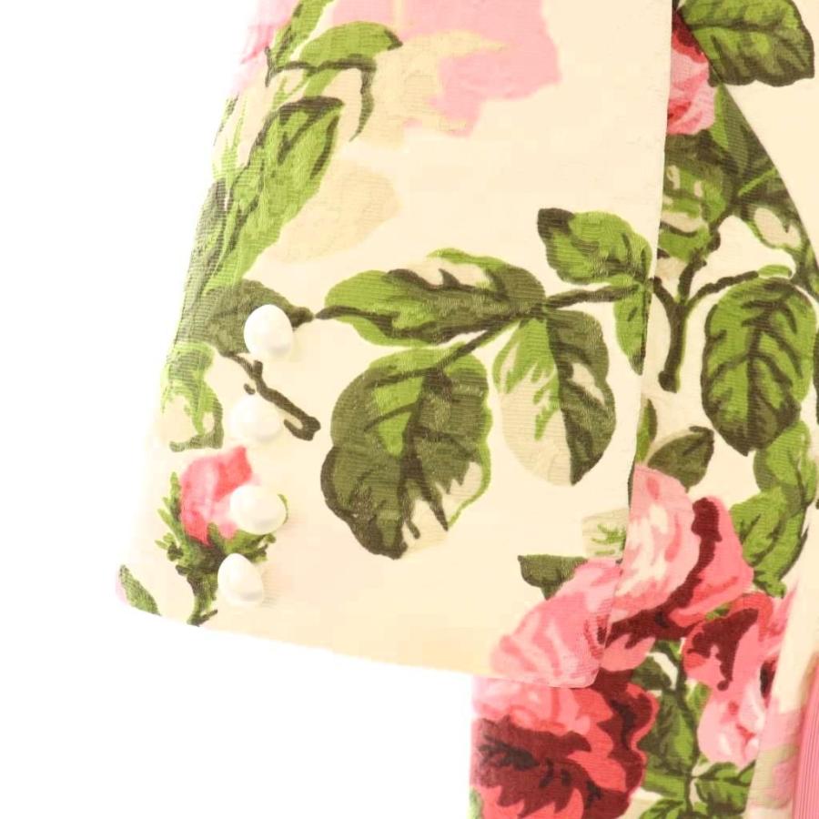 【中古】エムズグレイシー M'S GRACY ブーケプリントドレス ワンピース ロング 半袖 38 ホワイト 311506 /HK ■OS エムズグレイシー M'S GRACY ブーケプリントドレス ワンピース ロング