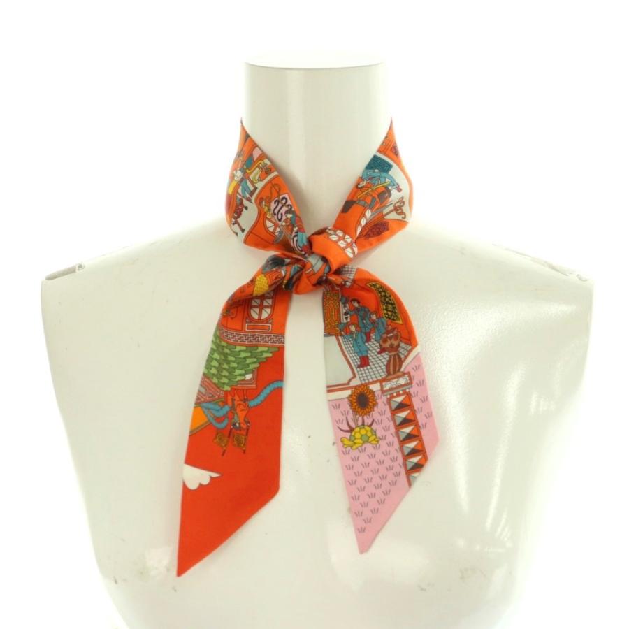 HERMES エルメス La Maison des Carres ツイリー スカーフ 総柄  