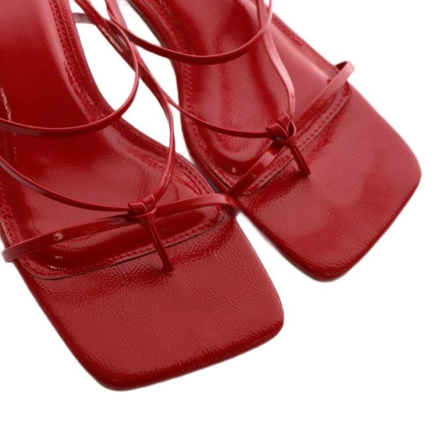 アメリ Ameri 25SS MEDI ENAMEL STRAP THONG SANDALS サンダル S 赤