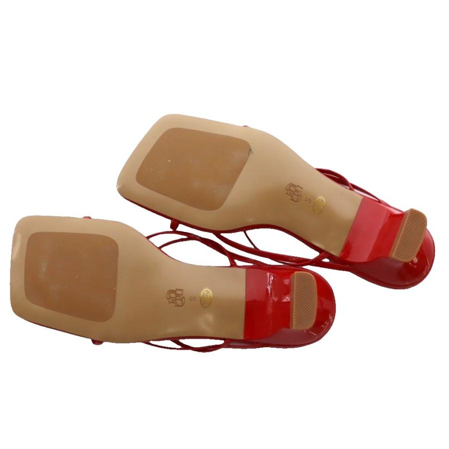 アメリ Ameri 25SS MEDI ENAMEL STRAP THONG SANDALS サンダル S 赤