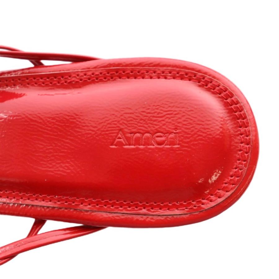 アメリ Ameri 25SS MEDI ENAMEL STRAP THONG SANDALS サンダル S 赤