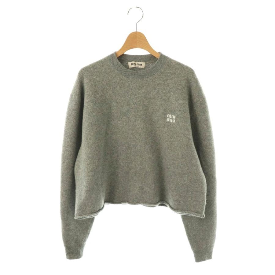 miu miu（ミュウミュウ） miumiu 23AW MML804 1XS9 ロゴ刺繍 カシミヤ