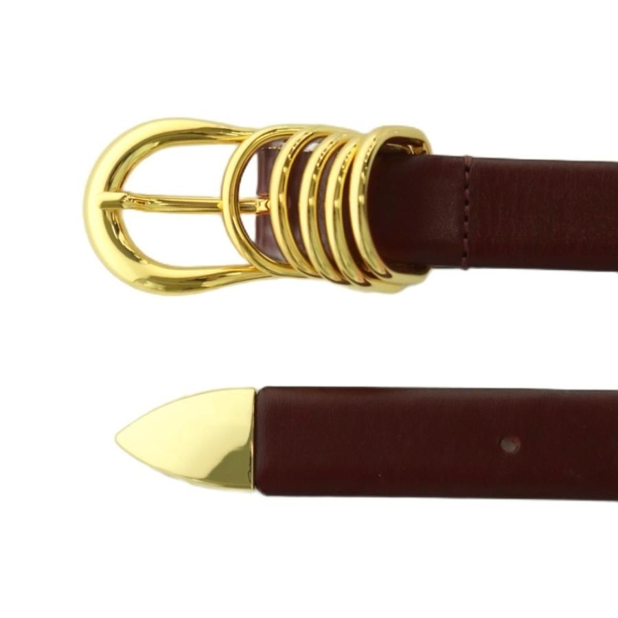 デハンシェ DEHANCHE Hollyhock ベルト レザー 3リング S ボルドー /MI