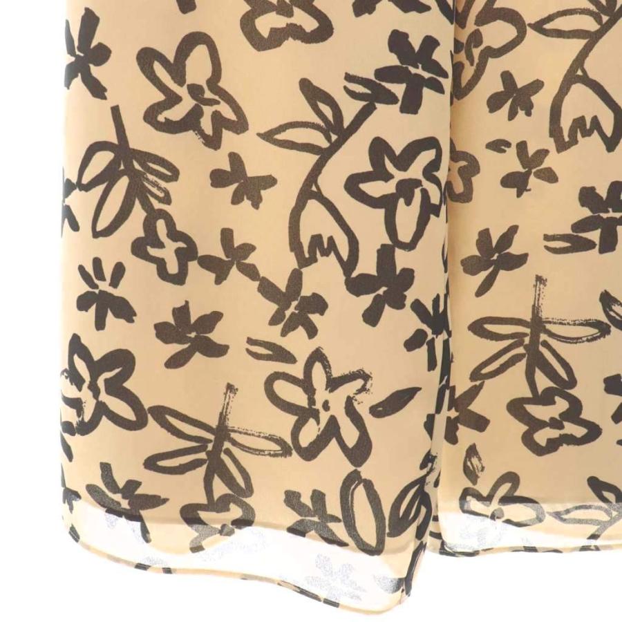 エムズグレイシー M'S GRACY 25年製 総柄 ワイドパンツ リボンベルト