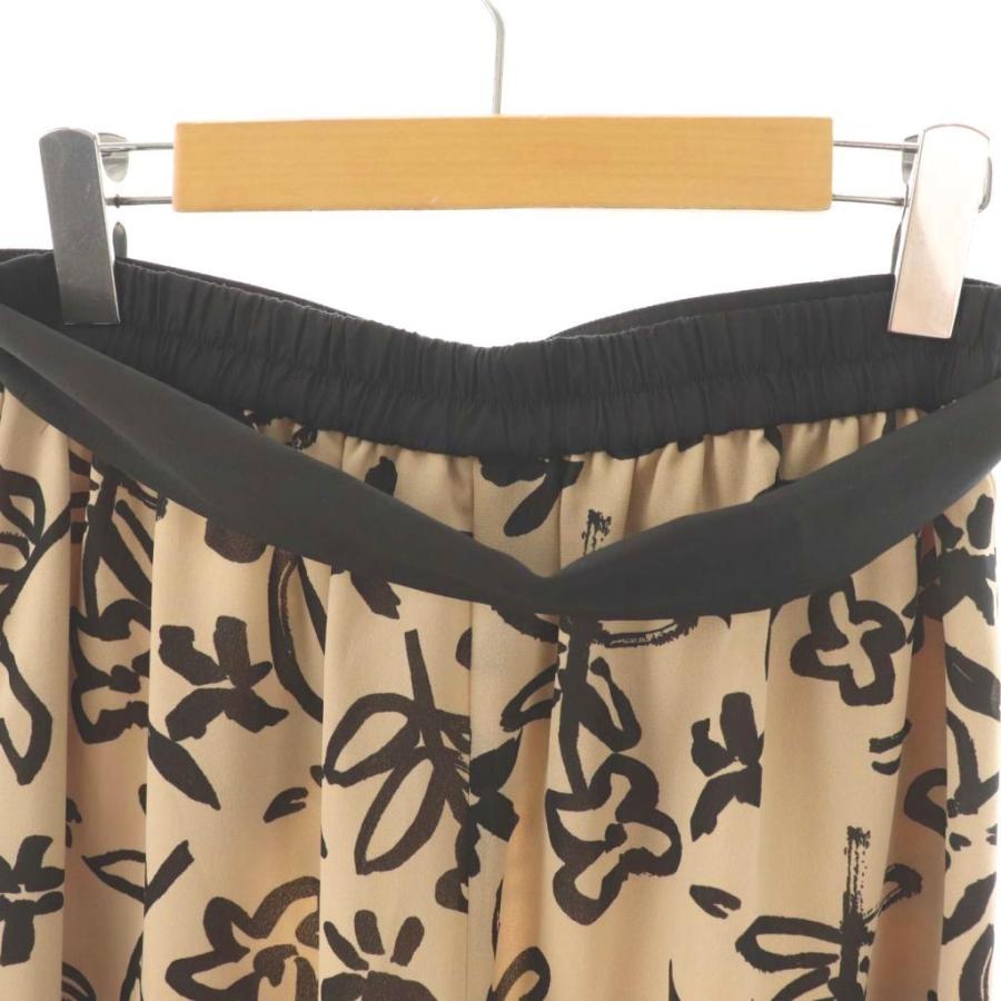 エムズグレイシー M'S GRACY 25年製 総柄 ワイドパンツ リボンベルト