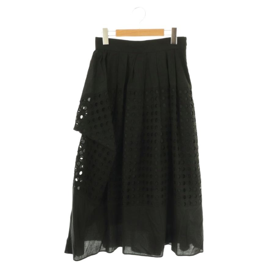 アドーア ADORE 24SS アイレットエンブロイダリースカート 36 ブラック