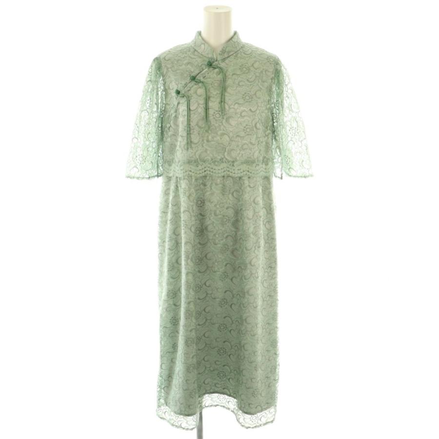ヴィヴィアンタムワンピース　グリーンフラワー柄ドレス ヴィヴィアンタム VIVIENNE TAM 24SS FLOWER LACE DRESS ワンピース 40
