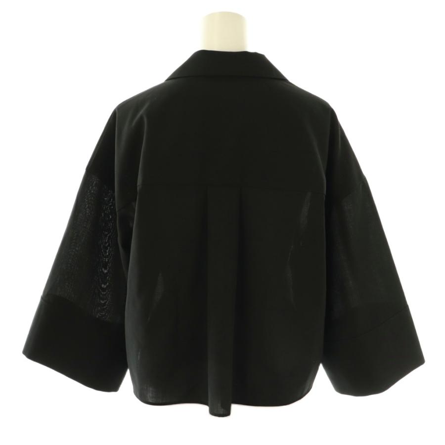 エンフォルド ENFOLD 25AW OPEN-COLLAR CROPPED SHIRT オープンカラー