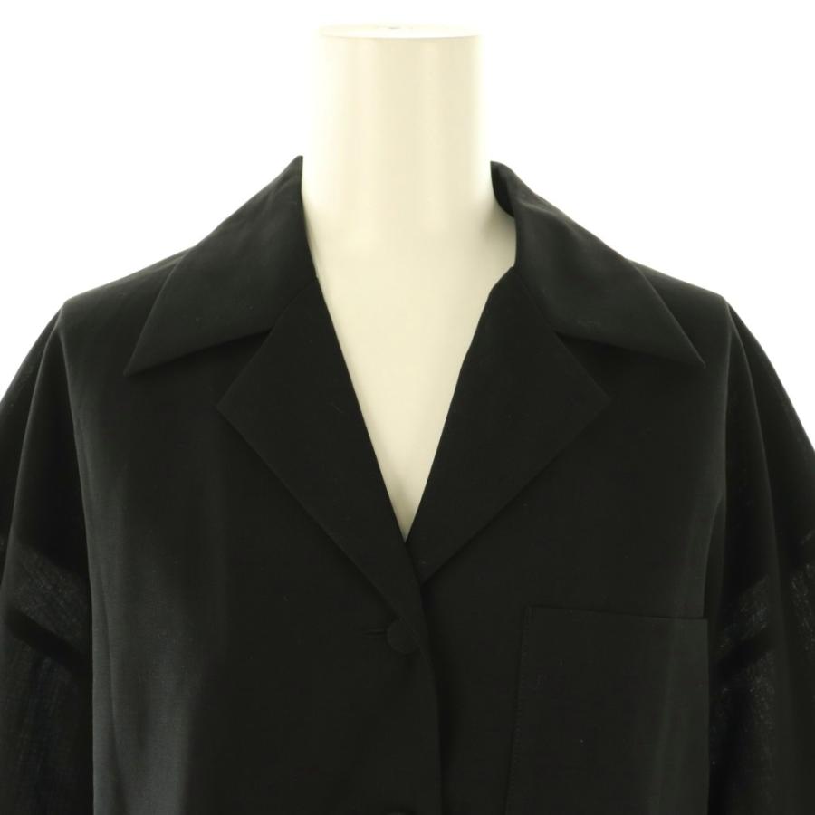 エンフォルド ENFOLD 25AW OPEN-COLLAR CROPPED SHIRT オープンカラー 