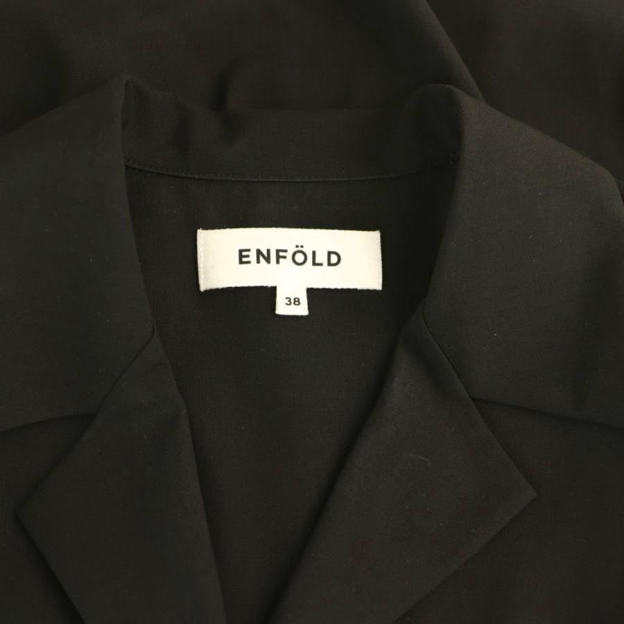 エンフォルド ENFOLD 25AW OPEN-COLLAR CROPPED SHIRT オープンカラー