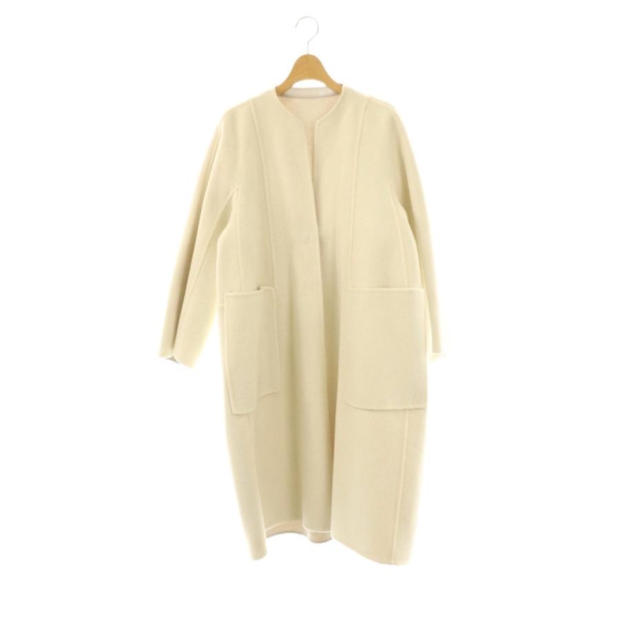 ドゥロワー Drawer リバーシブル ウールカシミヤリバーノーカラー  