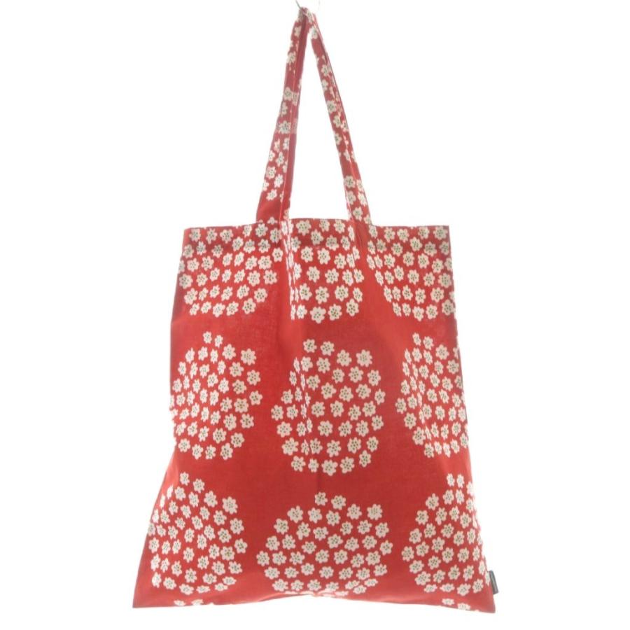 マリメッコ marimekko プケッティ トートバッグ ハンドバッグ 総柄 赤