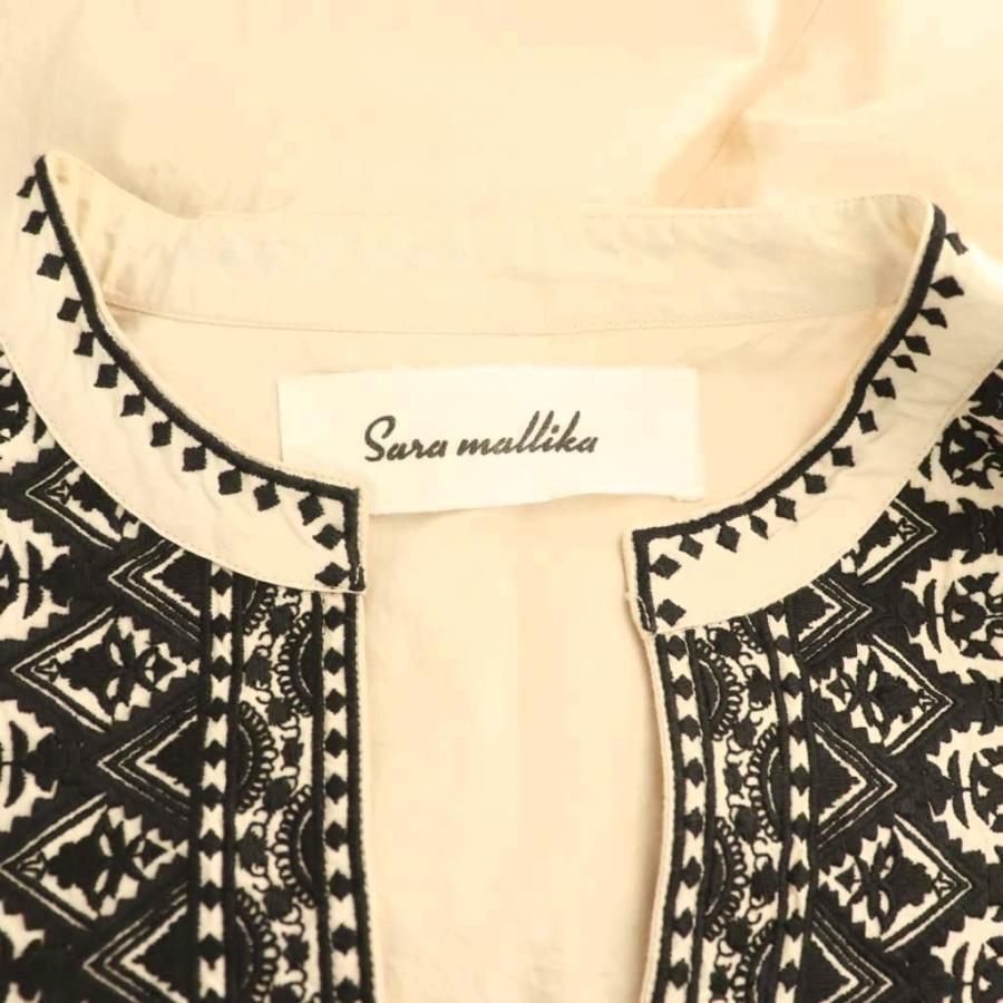 【中古】サラマリカ Sara Mallika ZIGZAG EMBROIDERY DRESS ドレス ワンピース マキシ ロング アイボリー サラマリカ Sara Mallika ZIGZAG EMBROIDERY DRESS ドレス ワンピース