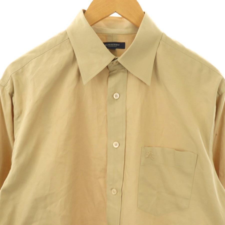 ★廃盤★バーバリーロンドン　イングランド　グラフィックロゴ　長袖シャツ　美品 バーバリー ロンドン BURBERRY LONDON ロゴ刺繍長袖シャツ L ベージュ