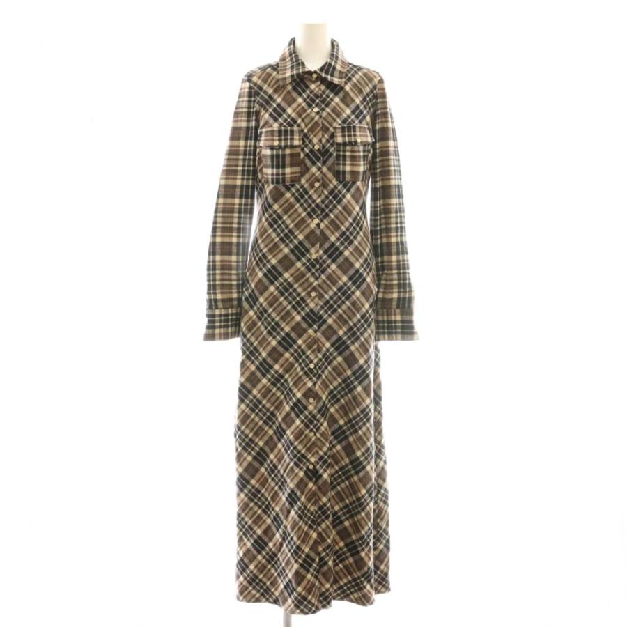 ZARA（ザラ） チェック シャツワンピース マキシ丈 ロング EUR S
