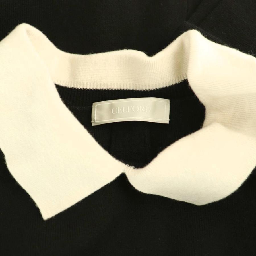セルフォード CELFORD 25AW 衿付きAラインニットワンピース ひざ丈 36