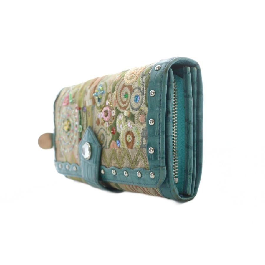 シンクビー! クリムトスペシャル 長財布 マルチカラー ターコイズ