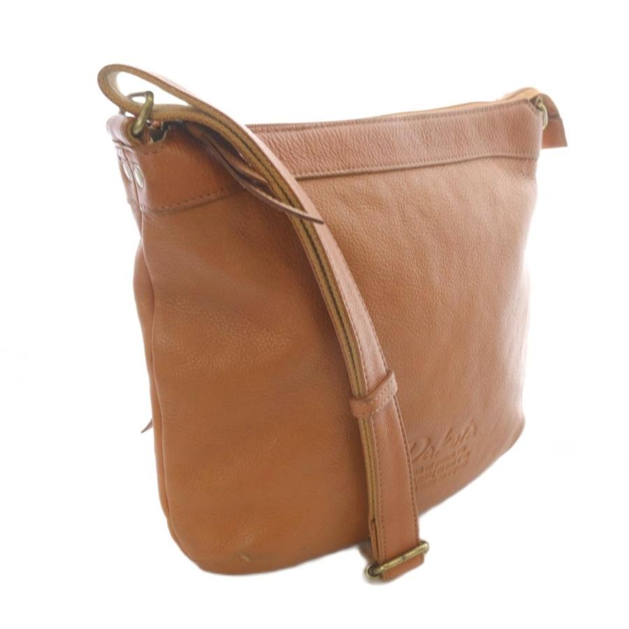 ダコタ Dakota レザー ショルダーバッグ ロゴ 茶色 ブラウン /SR