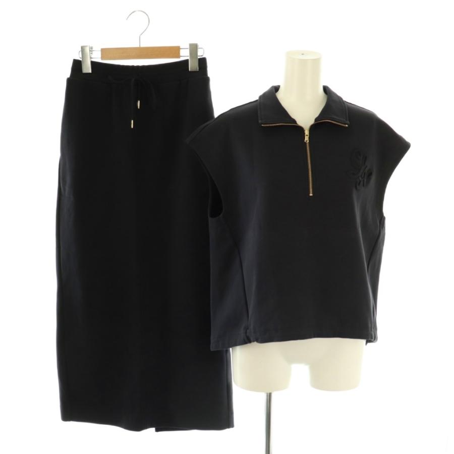 ルーニィ LOUNIE セットアップ ハーフジップカットソー タイトスカート