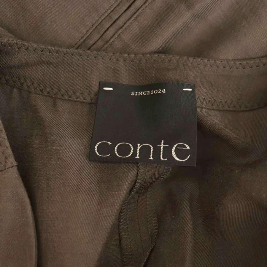 【中古】コンテ conte 25SS フロントボタン Vネックオールインワン サロペット ノースリーブ ダークブラウン /ES コンテ conte 25SS フロントボタン Vネックオールインワン サロペット