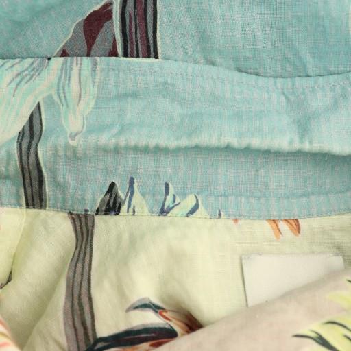 【中古】ポールスミス PAUL SMITH ヒマワリ柄 シャツ 半袖 リネン 40 アイボリー マルチカラー /ES ■OS レディース Paul Smith（ポール・スミス） ヒマワリ柄 シャツ 半袖 リネン 40