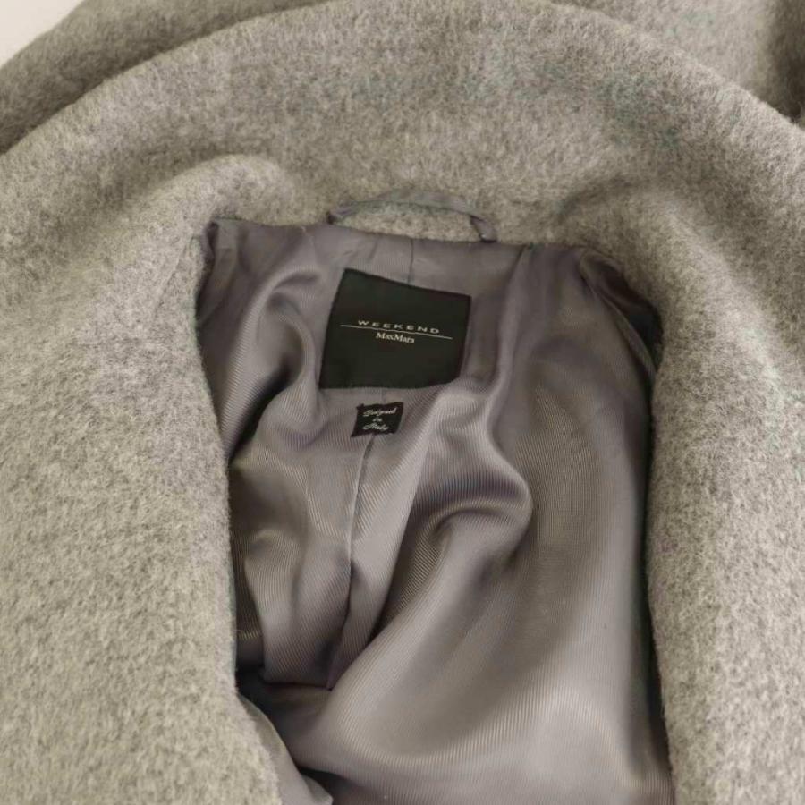 【中古】マックスマーラ ウィークエンドライン アルパカ シャギーコート チェスターコート I40 グレー /ES ■OS MAXMARA WEEKEND LINE（マックスマーラウィークエンドライン