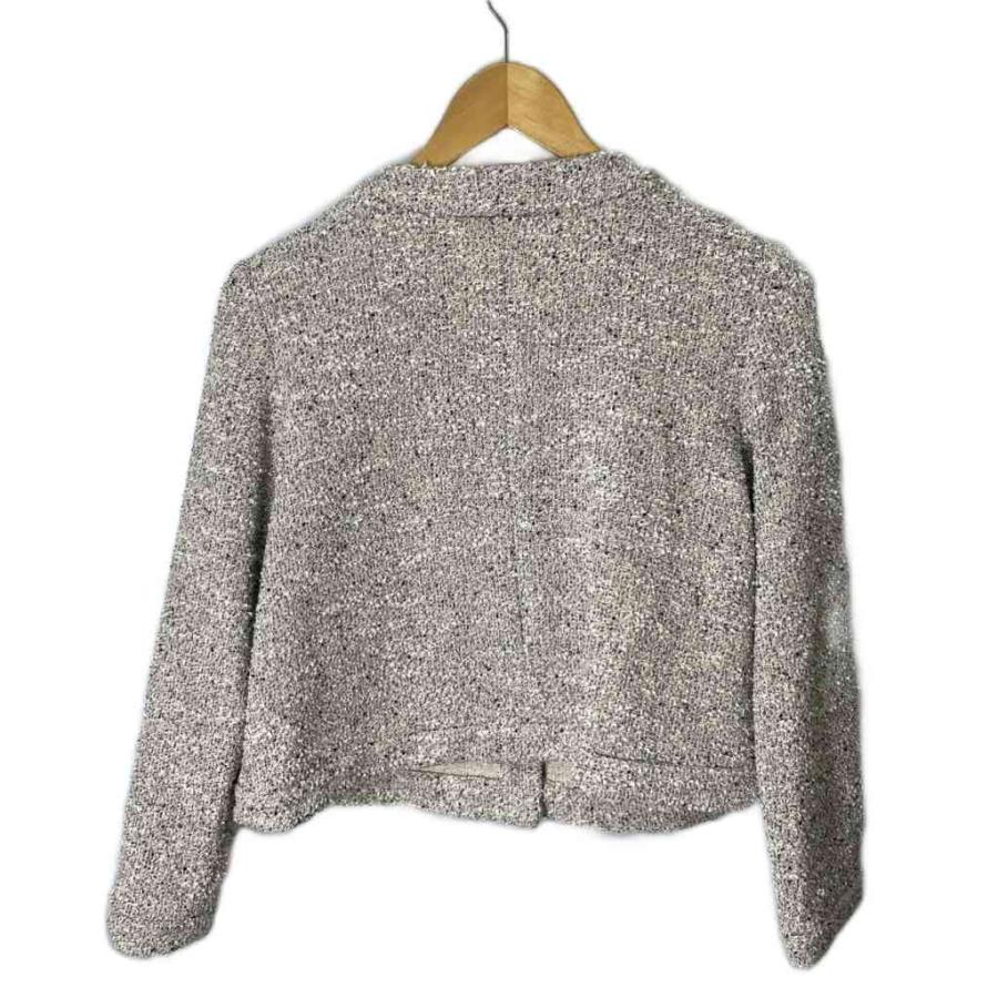 新品未使用タグ付き⭐︎BRAHMIN ツイードジャケット 金ボタン ラメ入り 38 ブラーミン BRAHMIN ツイードジャケット ブルゾン 金ボタン 38 グレー