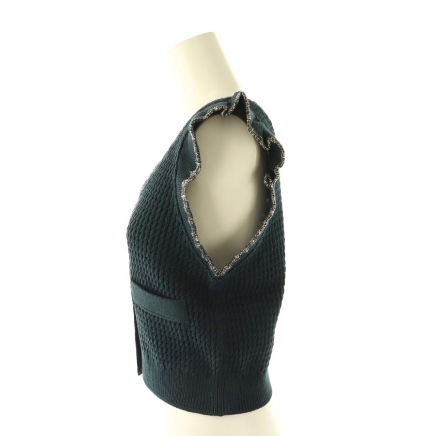 未使用品 ヨリ yori 25SS クロシェニットミニジレ ベスト ラメ F