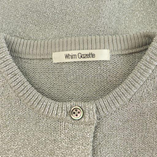 【中古】ウィムガゼット Whim Gazette 24SS ラメカーディガン ニット 長袖 F グレー /MY ■OS レディース ウィムガゼット Whim Gazette 24SS ラメカーディガン ニット 長袖 F