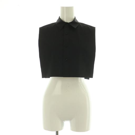 【中古】未使用品 ハイク HYKE 24SS T/C REGULAR COLLAR CROPPED TOP レギュラーカラークロップトップ F ブラック 未使用品 ハイク HYKE 24SS T/C REGULAR COLLAR CROPPED TOP