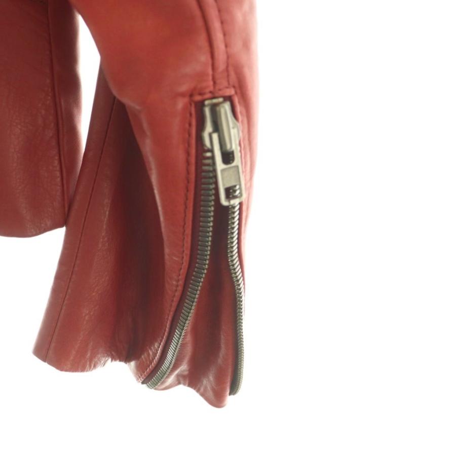 【中古】メゾンマルジェラ 14 50AM015607554 ホースレザーライダースジャケット アウター ジップアップ 44 S 赤 メゾンマルジェラ 14 Maison Margiela 50AM015607554 ホースレザー