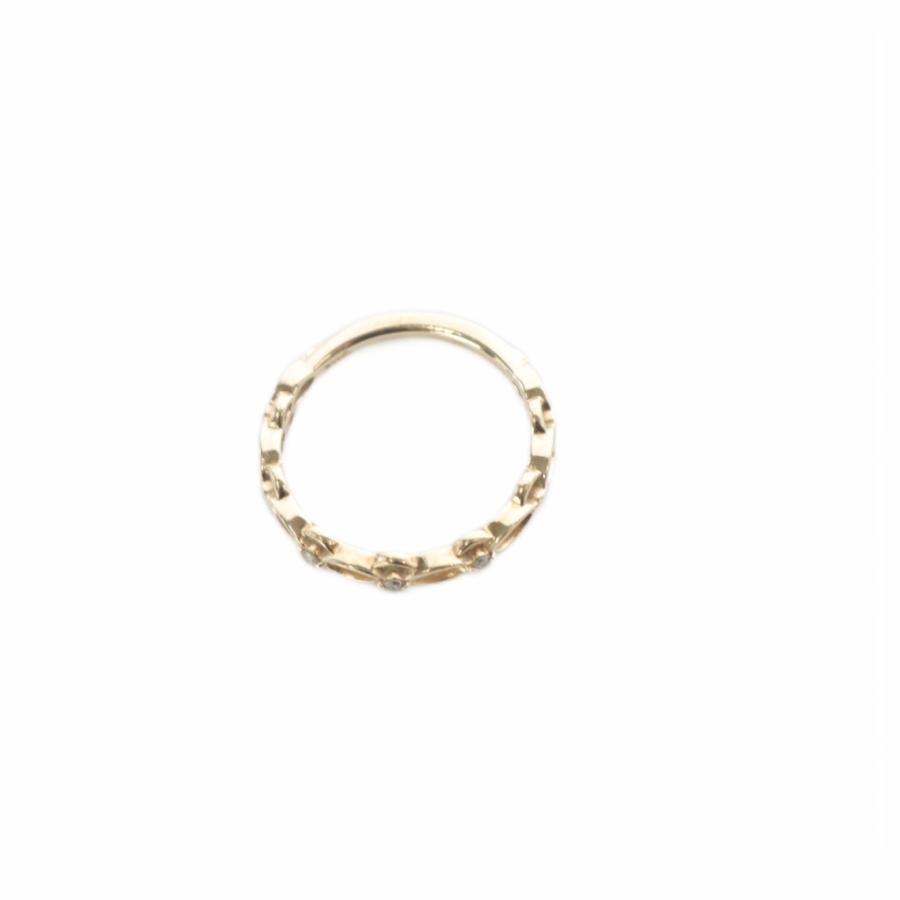 agete（アガット） ピンキーリング 指輪 K10 ダイヤ0.02ct 3号