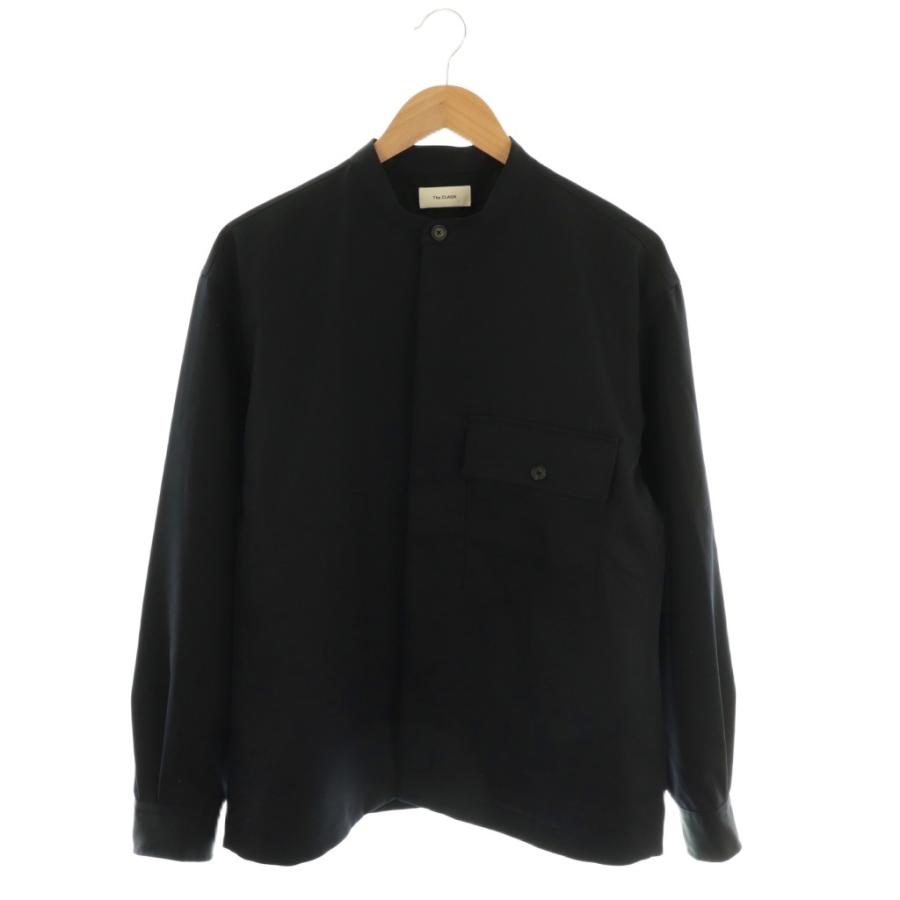 ザクラシック The CLASIK 25AW ウール バンドカラーシャツ 長袖 46 紺