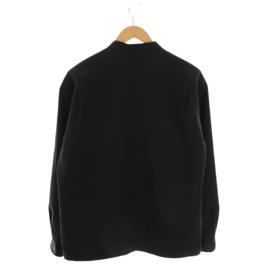 ザクラシック The CLASIK 25AW ウール バンドカラーシャツ 長袖 46 紺