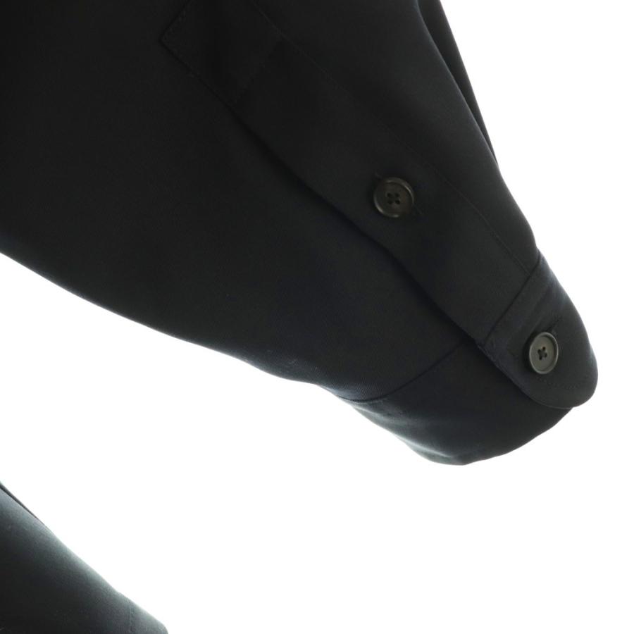 ザクラシック The CLASIK 25AW ウール バンドカラーシャツ 長袖 46 紺